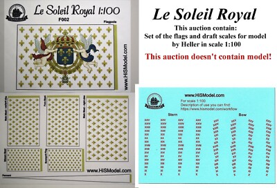 Heller Le Soleil Royal 1:100 - set of flags and Draft scales for model