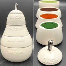 Rae Dunn Pear White Measuring Cup Stack Set Made in China 13.5" Tall