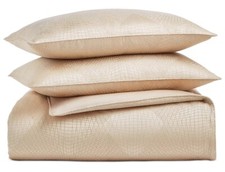 Hotel Collection Diamond Lattice King Duvet Cover Set 3pc Champagne New