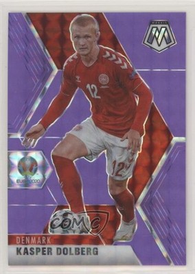 2021 Mosaic UEFA Euro 2020 Fluorescent Purple Prizm 61/70 Kasper Dolberg 06y2