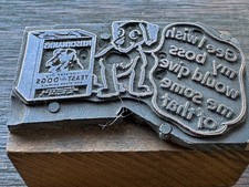 Antique letterpress Printing Block - Dog food advertisement fleischmamns yeast