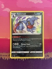 Pokemon Card Toxicroak Sword & Shield Holo Rare 124/202 NM