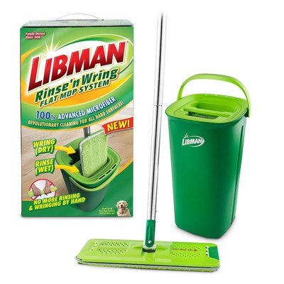 Libman Rinse N Wring Flat Mop System with Microfiber Cleaning Pad