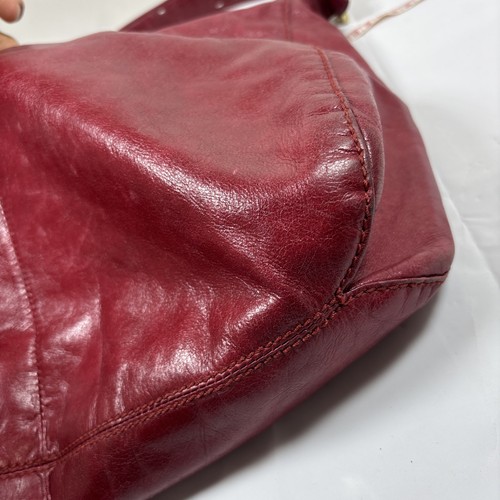 VTG HOBO Internationa Shoulder Bag Soft Distressed Leather Purse Handbag Red Y2K - Picture 24 of 24