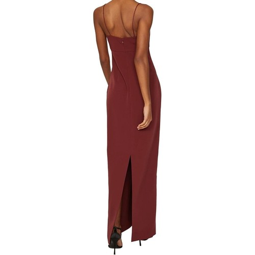 Abito TOCCIN × Rent the Runway Merlot rosso scollo a V con spalline taglia 14 formale - Foto 2 di 13