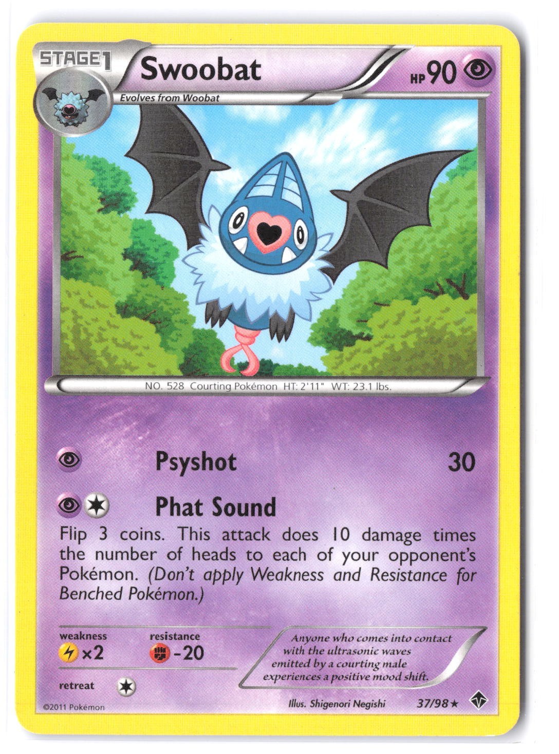 Swoobat 37/98 HP Emerging Powers Pokemon TCG LP
