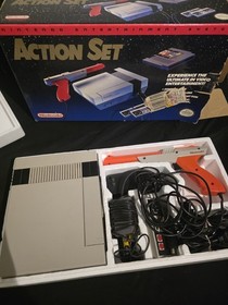 NES Action Set Blue Box W/Super Mario Bros & Duck Hunt. Untested. 