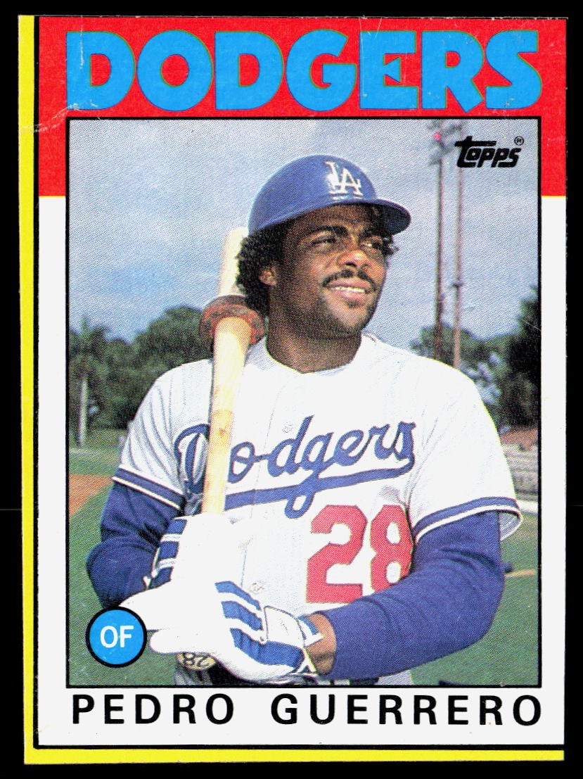 Pedro Guerrero 1986 Topps Box Bottom Panels Singles #G