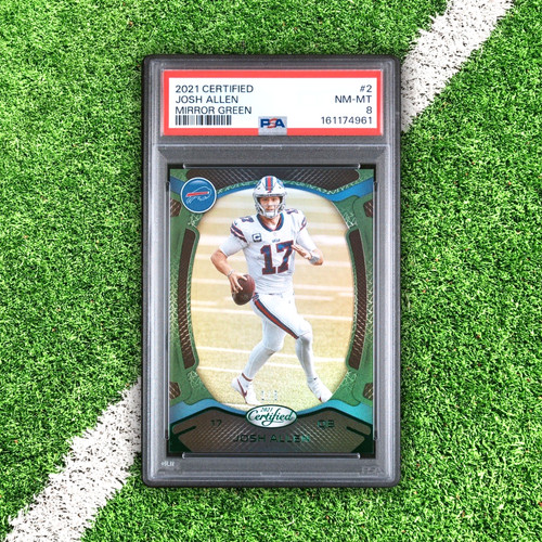 2021 Panini Certified- Josh Allen #2 Mirror Green 1/5 ALPHA PSA 8 SSP Bills