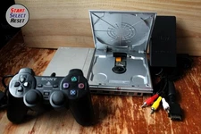 Sony PlayStation 2 Slim Console - Satin Silver Bundle with Controller & Cords