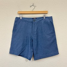 FAHERTY All Day Shorts Mens Sz 35 Navy Blue Heathered Golf Performance Chino