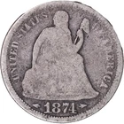 1874 10c Seated Liberty Dime ~ Good Details