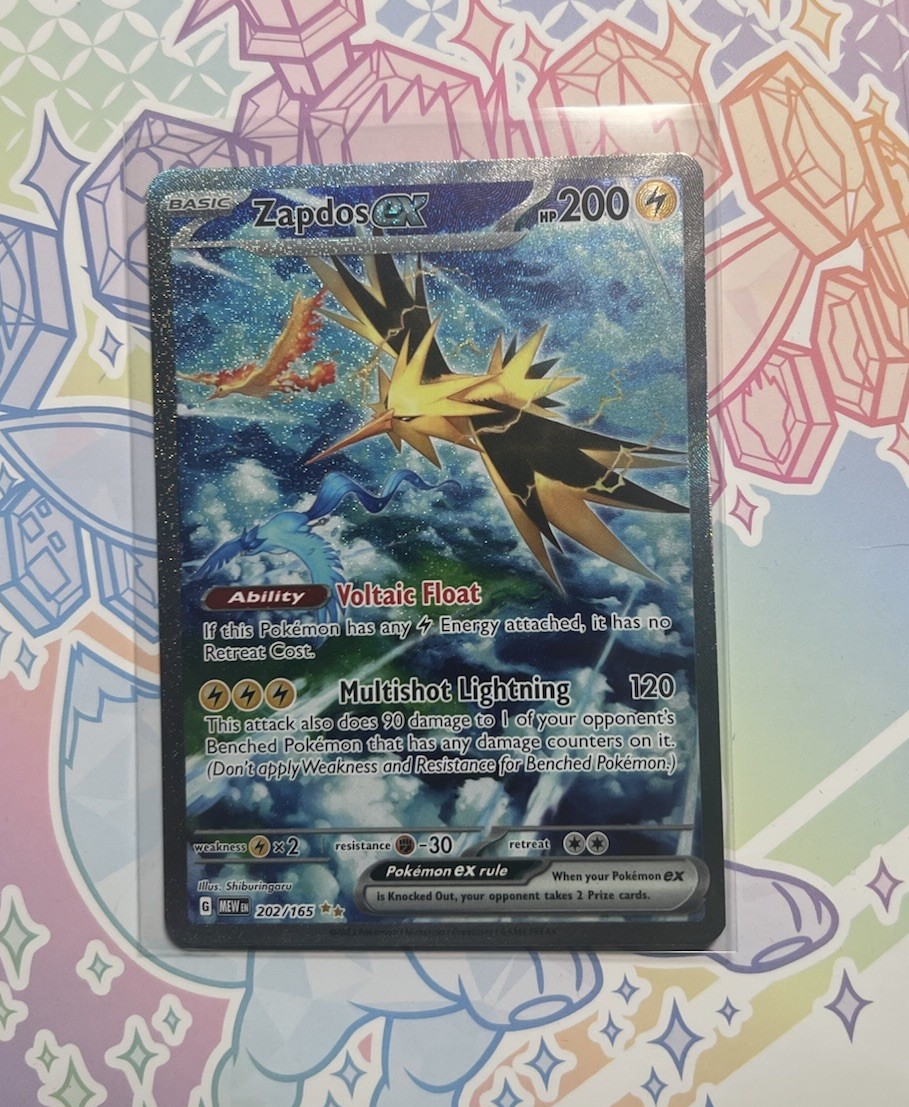 Zapdos ex - 202/165 - Pokemon 151 Special Illustration Rare Card NM