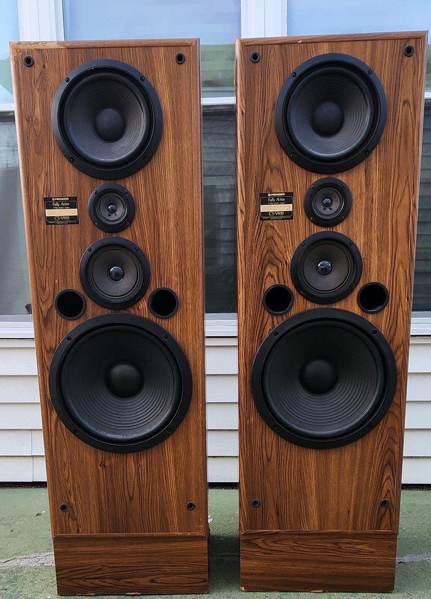 VTG PIONEER CS-V935 4 WAY TOWER SPEAKERS WITH VINYL LAMINATED WOOD