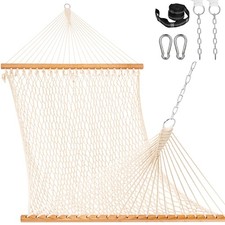Lazy Daze Hammocks 12FT Double Rope Hammocks, 2 Person Hand Woven Cotton Hamm...