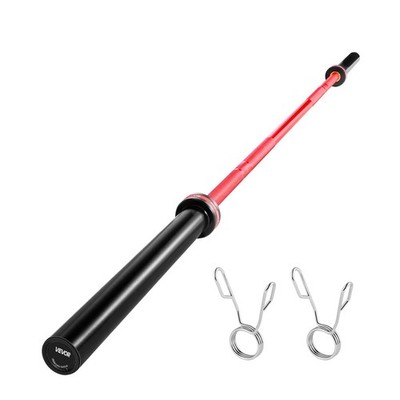 7ft 1000lb Steel Barbell Bar w/ Diamond Knurling, 2x Needle Bearings & Coating
