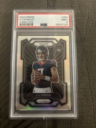 2023 PANINI PRIZM SILVER VARIATION - ROOKIE RC #302 - CJ STROUD - PSA 9