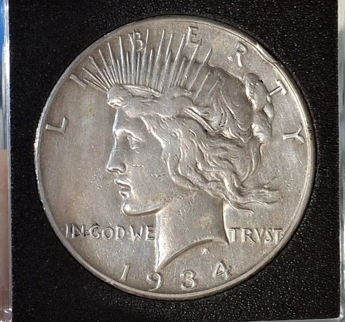 1934 San Francisco Peace Silver Dollar.  Good Details Coin For Album. 90% Silver