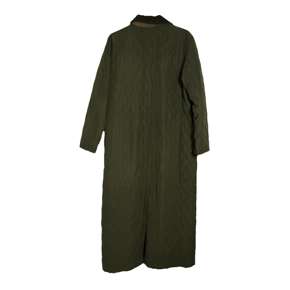 Abrigo Henry Blanco Irlanda Mujer Longline Acolchado Mezcla Lana Verde Oliva Mediano Foto 3 de 3