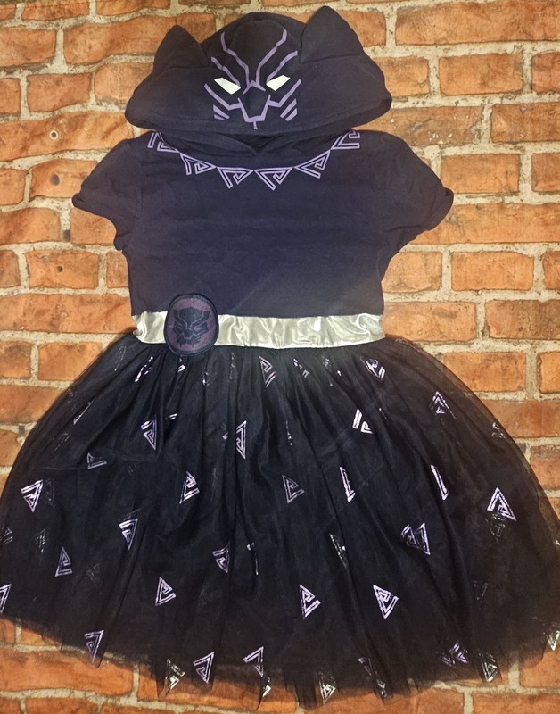 Marvel Black Panther Tutu Dress Youth Medium 7/8 Cosplay Navy Silver Purple 7 8