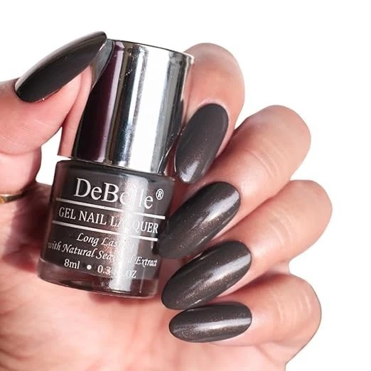 Debelle Gel Nail Polish Copper Glaze (Dark Grey Nail Paint)|Non Uv - Shimmery Fi