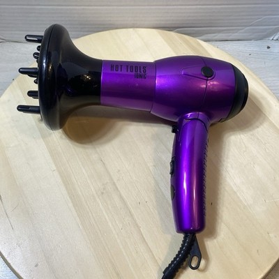 Hot Tools Ionic Hair Dryer Purple 1875W HT1044 Folding Handle With Diffuser