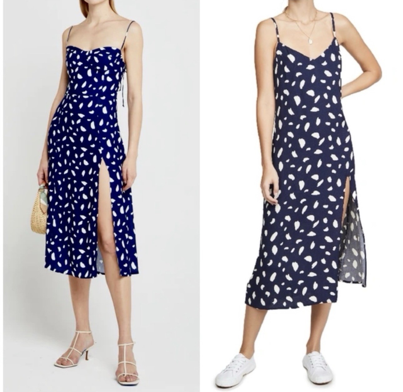 Reformation Crimini Dress Moray Print Blue Crimini Midi Slip Dress Size 6