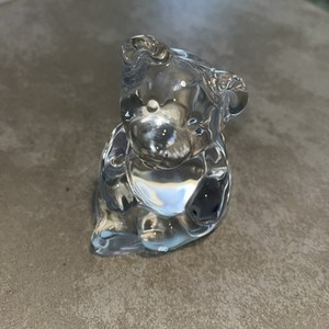 Vintage Princess House Clear Lead Crystal Teddy Bear  Figurine