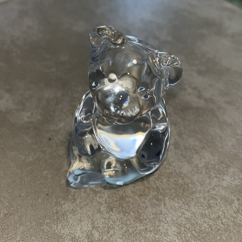 Vintage Princess House Clear Lead Crystal Teddy Bear  Figurine