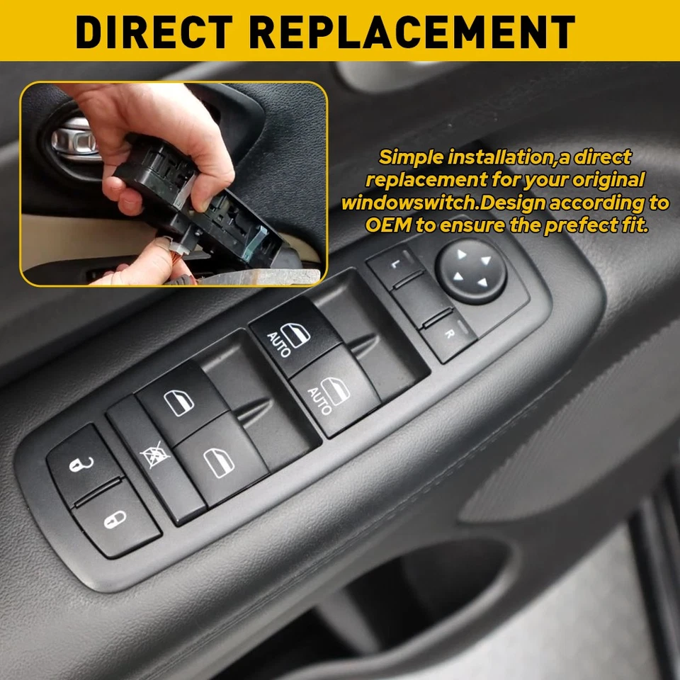 Interruptor mestre de janela de motorista e passageiro elétrico para Jeep Grand Cherokee 2014-2019 - Imagem 4 de 4