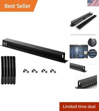19 Inch 1U Cable Management Horizontal Cable Rack Mount Manager with mounting...