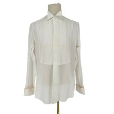 Robert Graham Embroidered Tuxedo Shirt AS IS STAINED AND DISCOLORED M