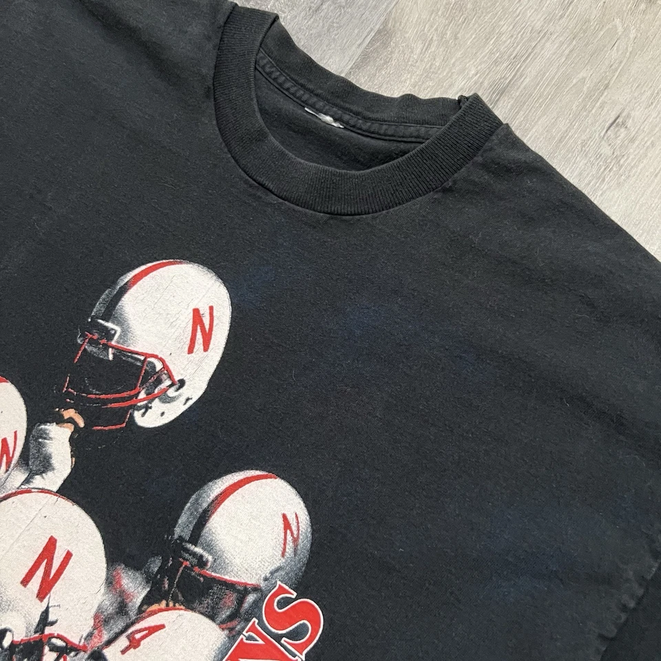 Camiseta De Colección Nebraska Huskers 1995 Campeonato Años 90 Negra Colegial XL Foto 4 de 4
