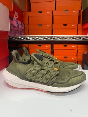 Adidas Men's Ultraboost 22 Shoes Olive White Orange GX9167