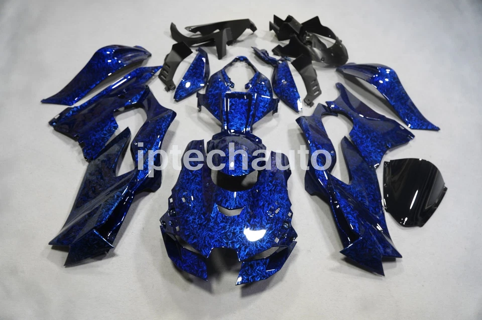 Blue Forged Carbon Fiber Fairing Body Kit For Kawasaki Ninja ZX-10R 2021-2024 US - Изображение 2 из 4