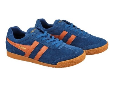 GOLA Schuh Harrier Suede CMA192 Marine Blue M. Orange Echtleder Herren Sneaker