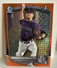 2025 Bowman Draft Mega JB Middleton Orange Refractor 1st /25 Rockies