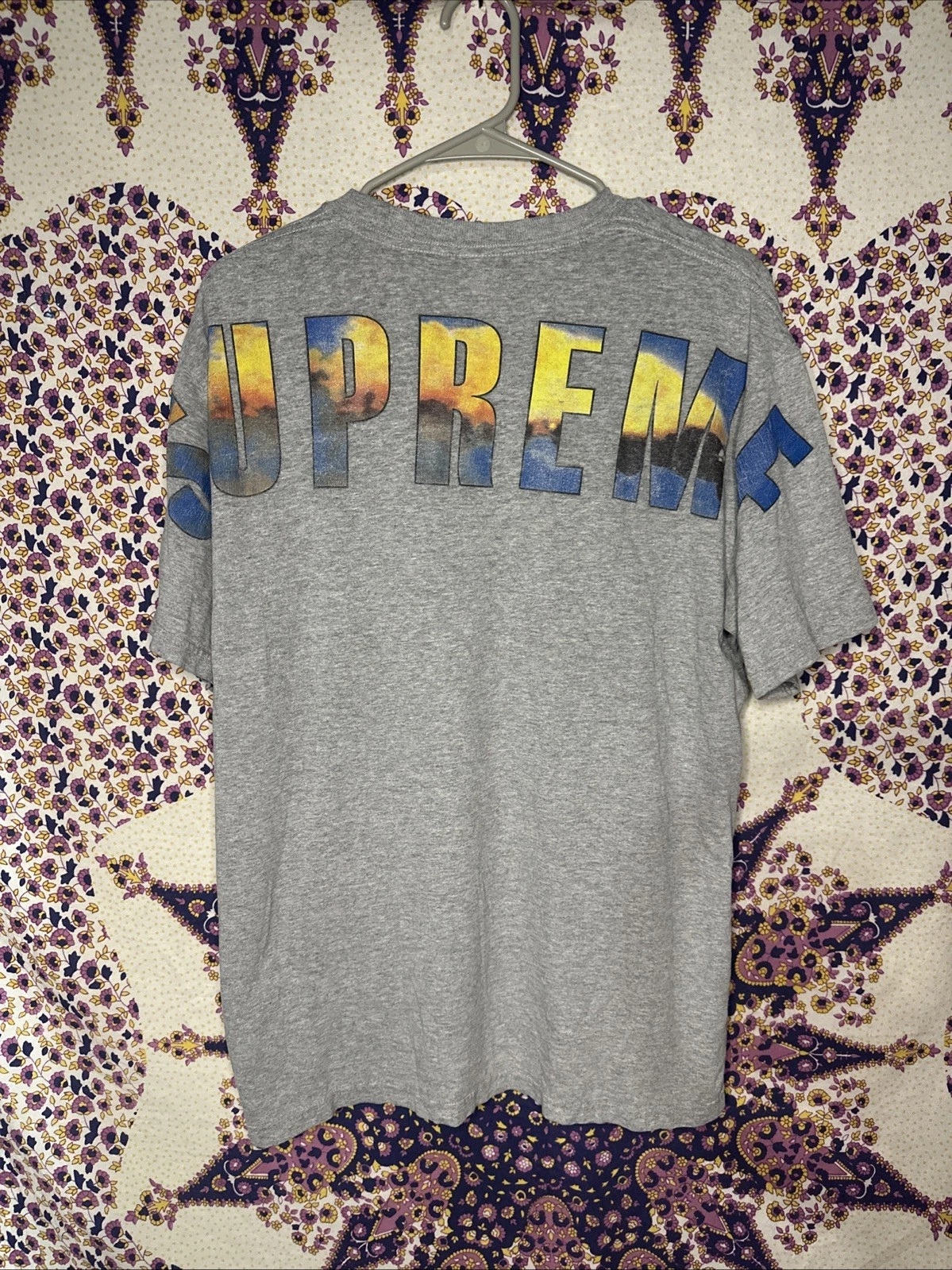 Tee shirt moyen gris bruyère Supreme Crash FW17 authentique 2017