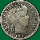 1915-S Barber Dime Very Good VG Coin #38548
