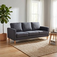 DecHome Divano 3 Posti Moderno in Tessuto 180x73x82 cm Grigio Scuro  - Santa Fe