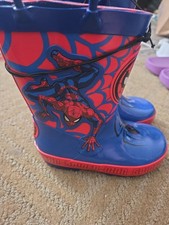 MARVEL SPIDERMAN Toddler Boy's RAIN BOOTS Waterproof New Style Size 7-8