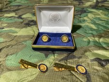 Gerald Ford Richard Nixon Presidential Seal Cufflinks Tie Clips Set with Box