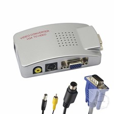 VGA to RCA Adapter,Composite VGA to Video,S-Video Converter,for HDTV, Monitors,