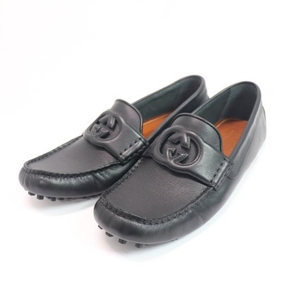 Gucci Interlocking G Leder Driving Halbschuhe 730148 Herren 7,5 (US8) 032 634...