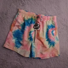 NEW Boardies Apparel Swim Trunks Mens Medium Lined Shorts Tie Dye Hippie Retro