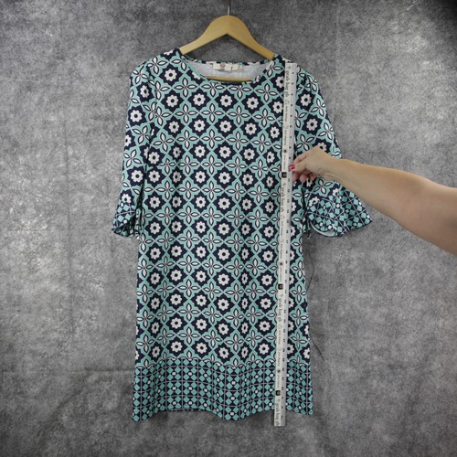 Anthropologie Aryeh Dress Womens Medium Floral Geometric Bell Sleeve Mod Retro - Picture 4 of 11