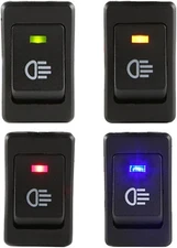 ESUPPORT Car Blue Red Green Yellow LED Fog Light Toggle Rocker Switch Mix 