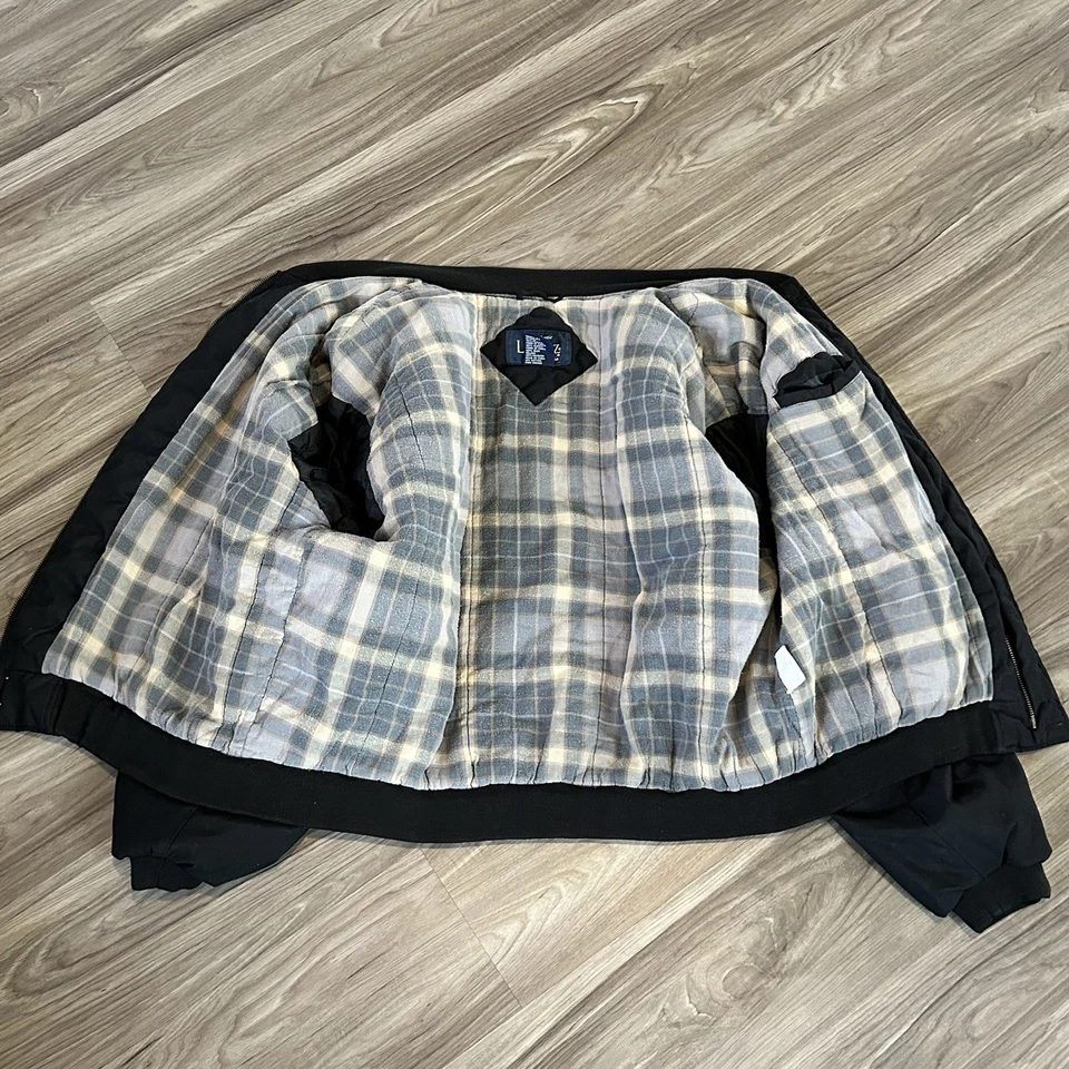 Chaqueta Bomber Vintage La Paz Catalina Negra Forrada a Cuadros Abrigo XL Para Hombre Años 90 Foto 2 de 4