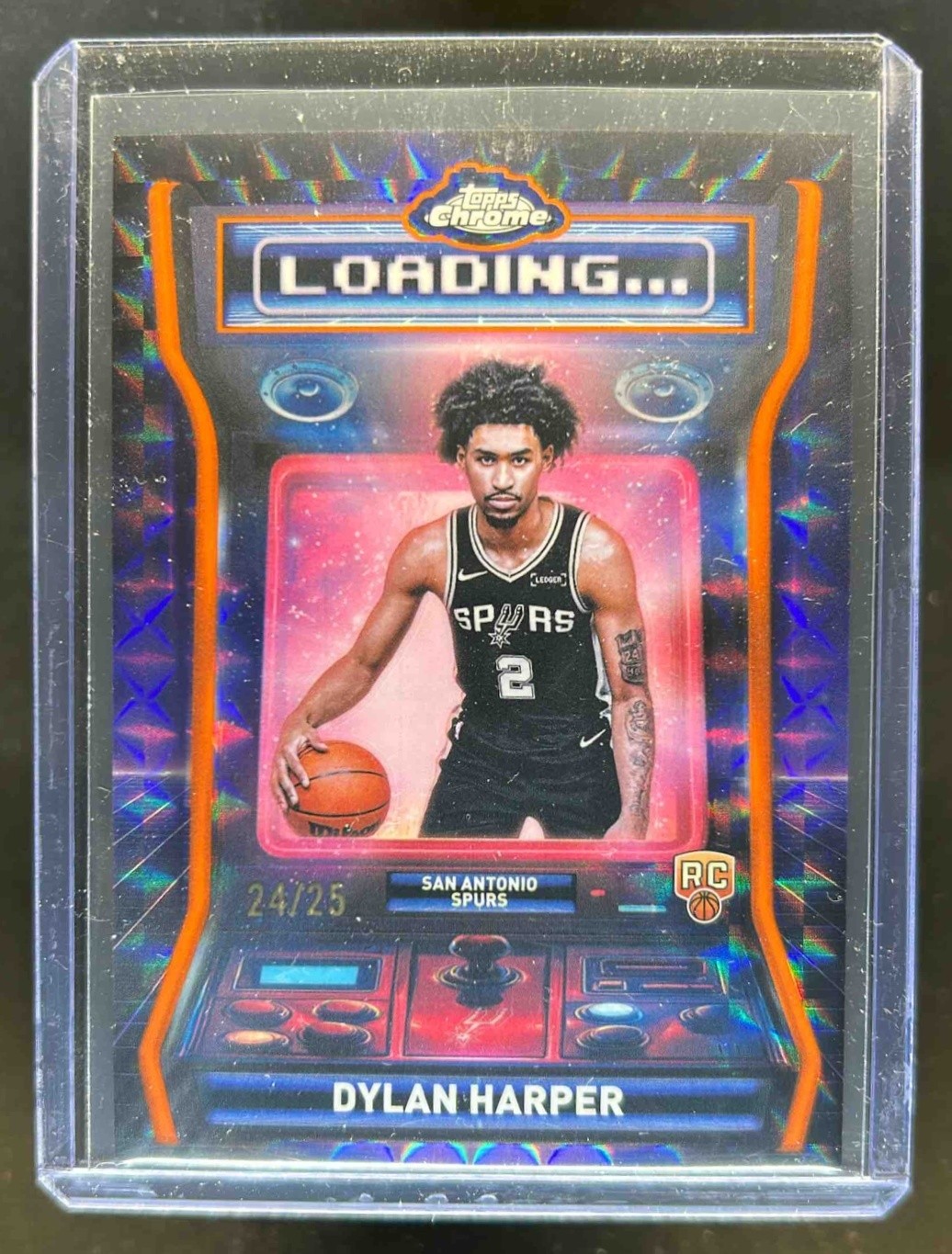 2025-26 Topps Chrome Dylan Harper Loading RC Geometric Orange Refractor #/25