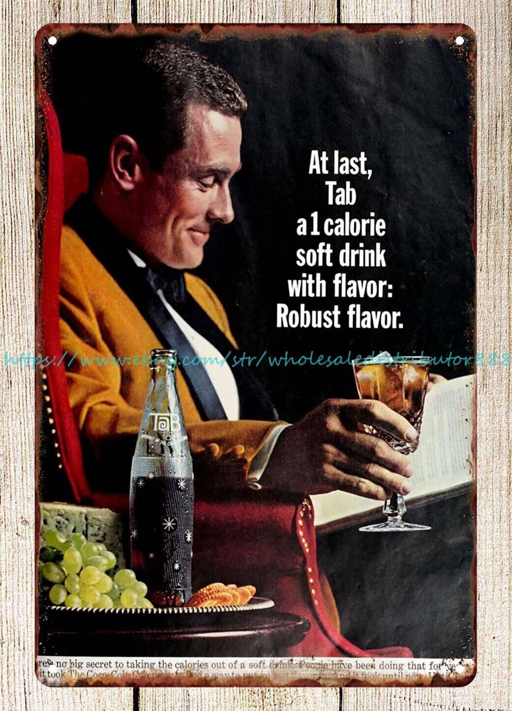 1965 Tab Soda Retro Metal Tin Sign Nostalgic Wall Art Vintage Decor  